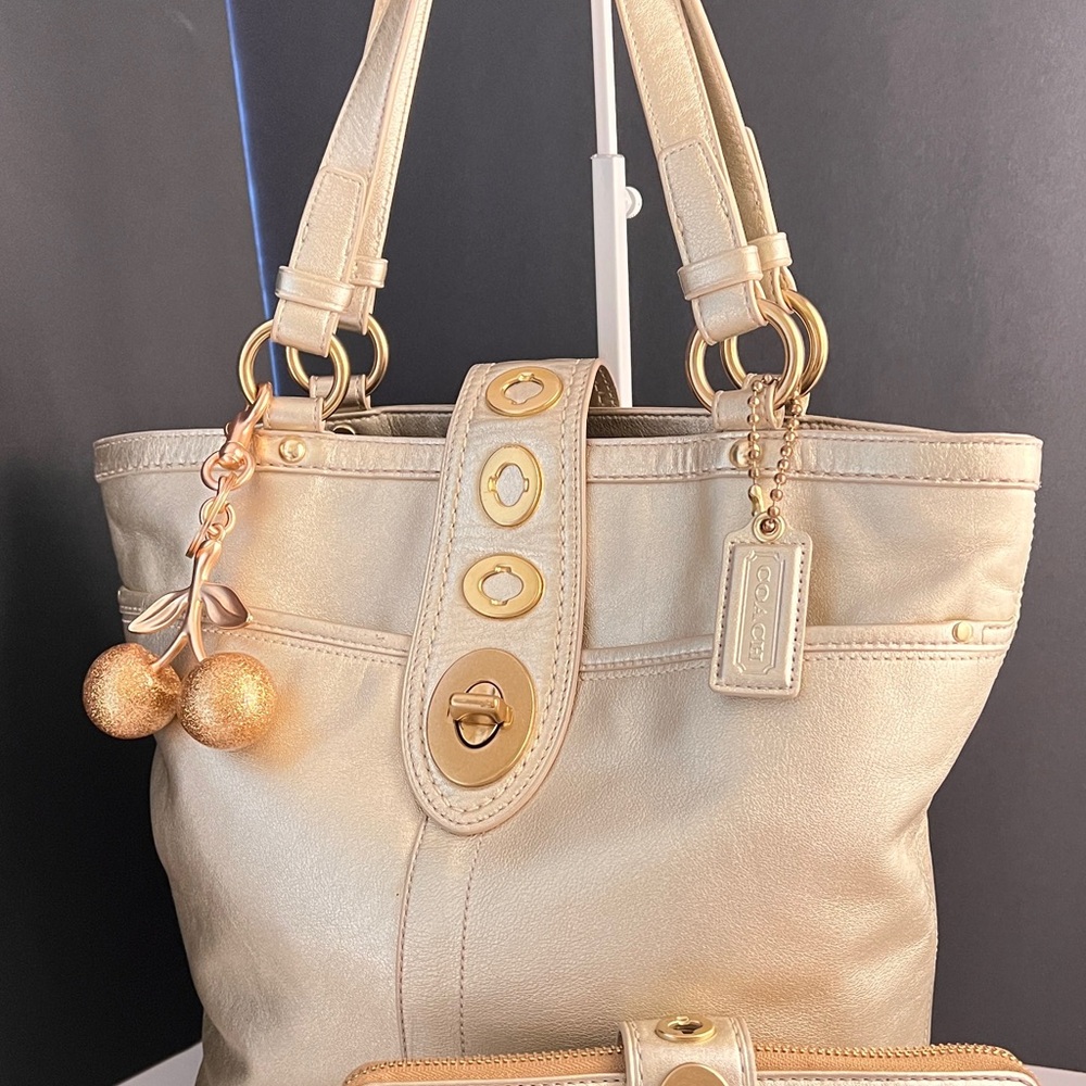 Coach Legacy Lily bag and matching wallet gold leather